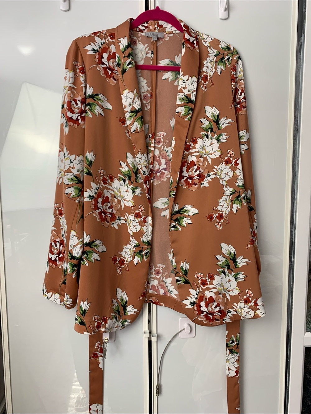Dalia Rust Floral Open Front Jacket